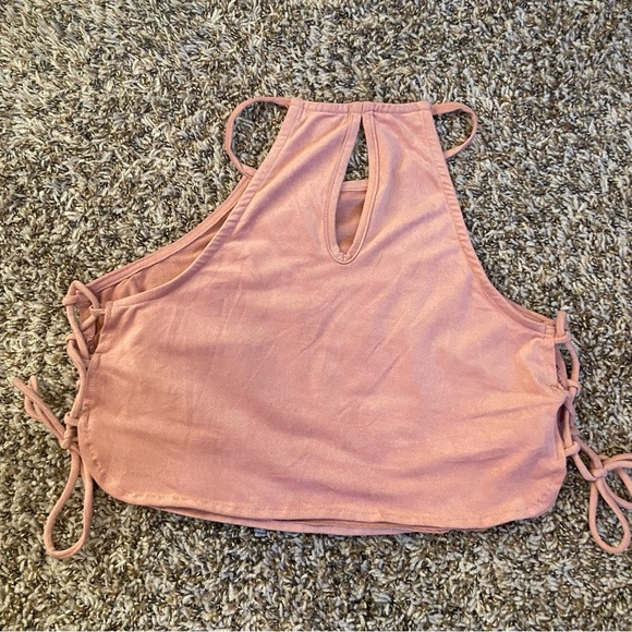 TIMING Velvet Crop Top MAUVE, medium - Picture 5 of 6